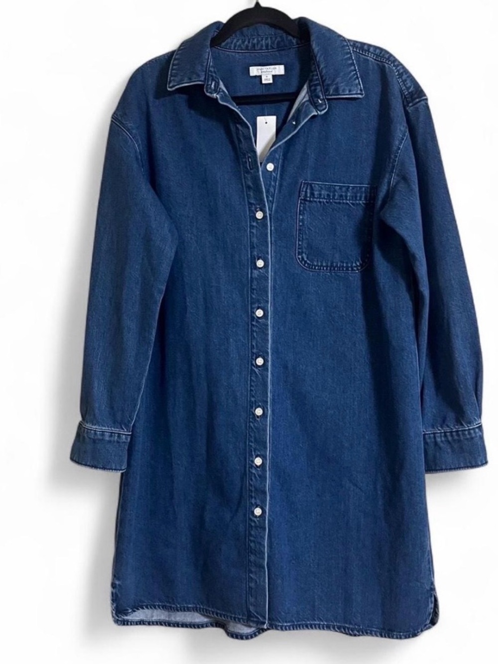 Ann Taylor Sz M Denim Shirt Dress/ Light Jacket Lyocell/Recycled Cotton Blend - Picture 2 of 8